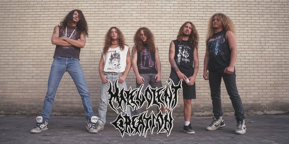 Malevolent Creation 1990s Band Photo w logo